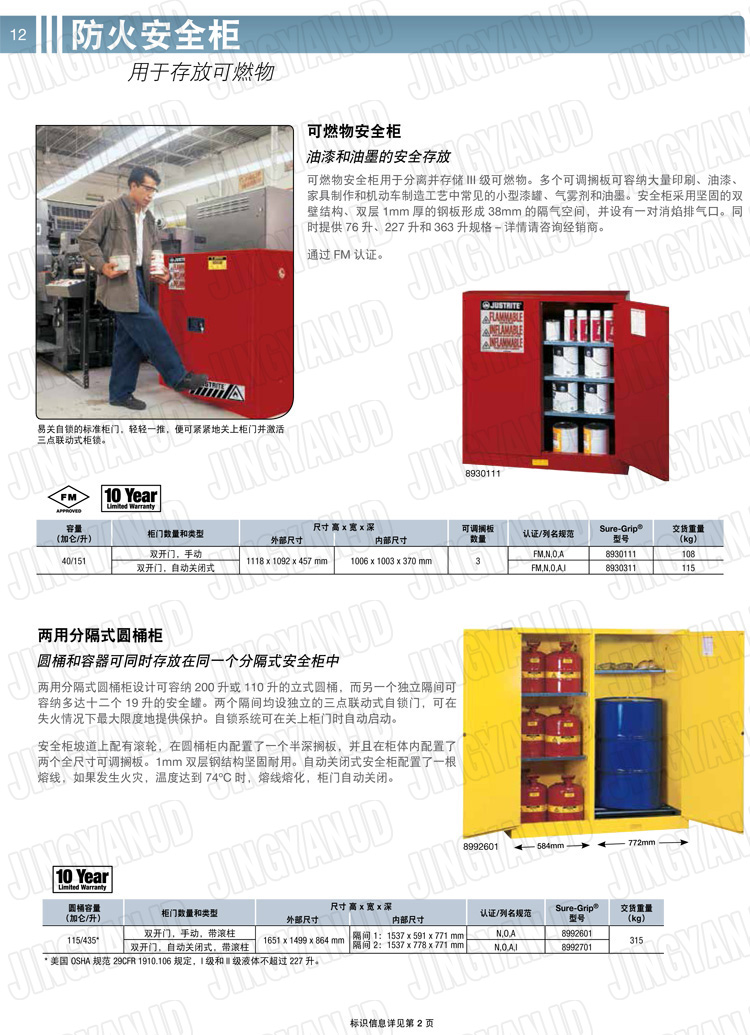 美國杰斯瑞特，防火安全柜，justrite防火柜，justrite安全柜，防爆柜justrite