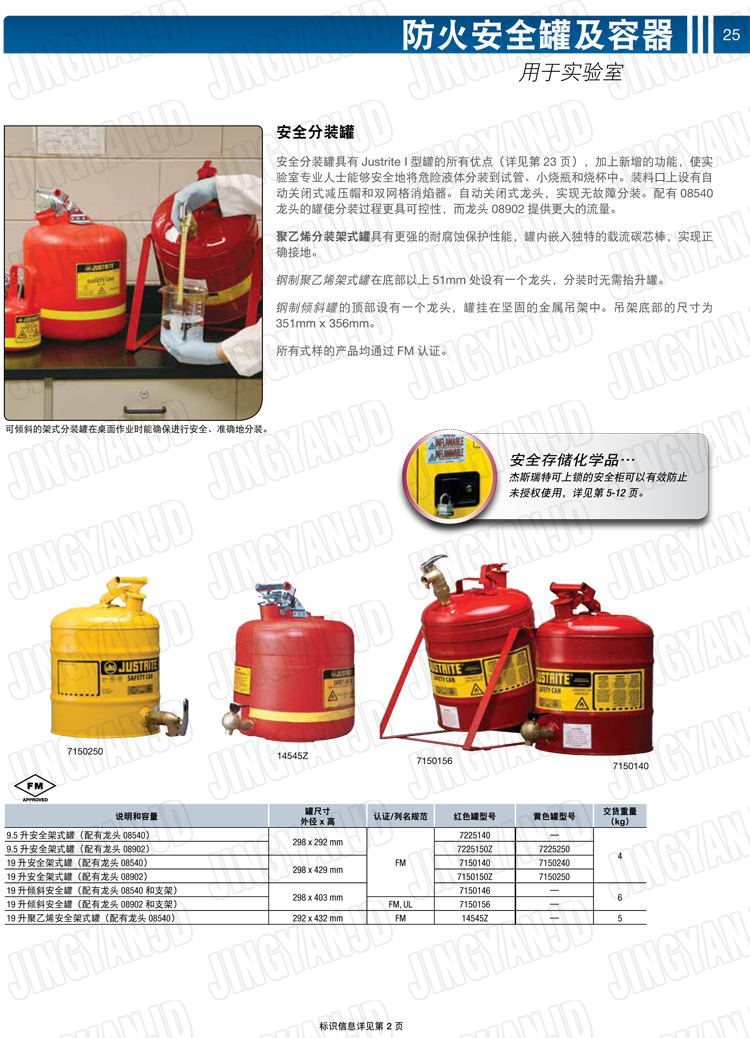 JUSTRITE，美國杰斯瑞特，justriteI型安全罐,柴油汽油存放罐，酒精松香水安全存儲罐，防火安全罐，防爆安全罐