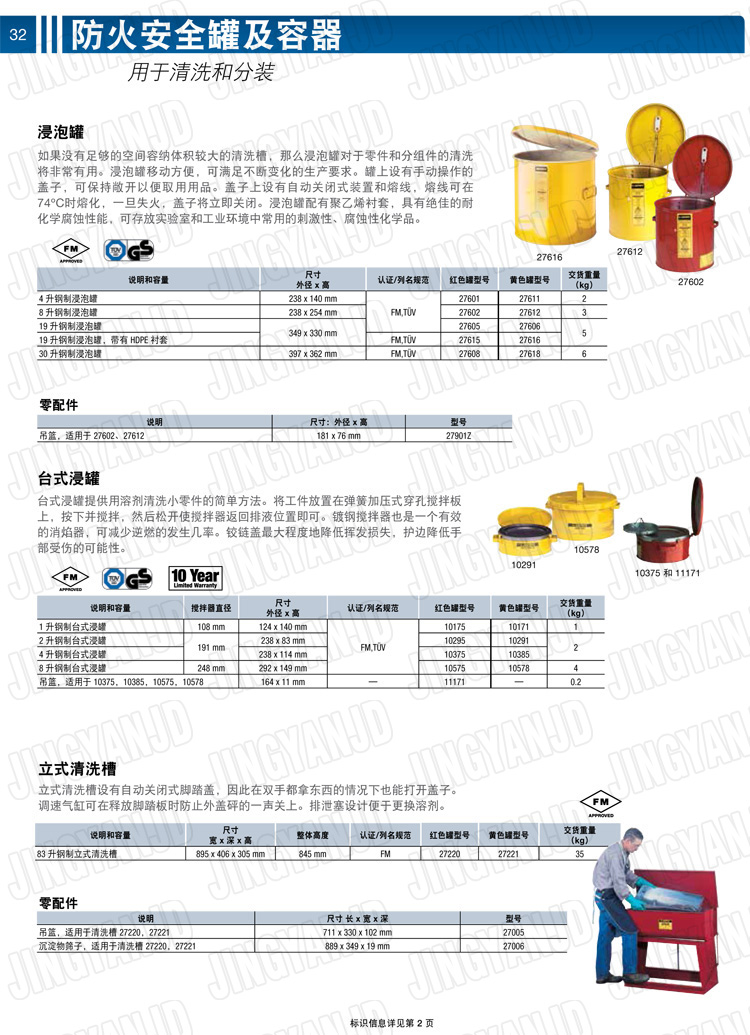 美國杰斯瑞特，justrite，臺式浸泡罐，立式清洗槽，清洗罐